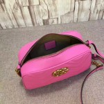 Gucci GG Marmont matelassé shoulder bag small pink 447632