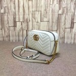 Gucci GG Marmont matelassé shoulder bag small white 447632