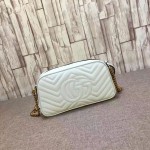 Gucci GG Marmont matelassé shoulder bag small white 447632