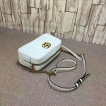 Gucci GG Marmont matelassé shoulder bag small white 447632