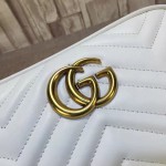 Gucci GG Marmont matelassé shoulder bag small white 447632