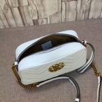 Gucci GG Marmont matelassé shoulder bag small white 447632