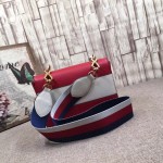 Gucci queen margaret leather shoulder bag red-white 476542