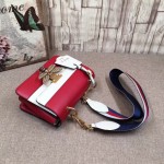 Gucci queen margaret leather shoulder bag red-white 476542