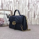 Gucci GG Marmont small top handle bag black 498110