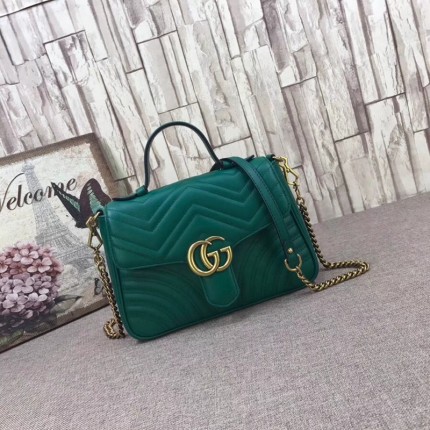 Gucci GG Marmont small top handle bag green 498110