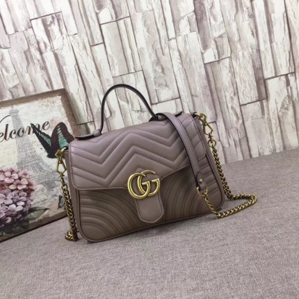 Gucci GG Marmont small top handle bag nude-pink 498110