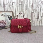 Gucci GG Marmont small top handle bag red 498110