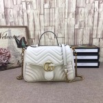 Gucci GG Marmont small top handle bag white 498110