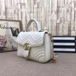 Gucci GG Marmont small top handle bag white 498110