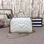 Gucci GG Marmont small top handle bag white 498110