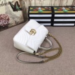 Gucci GG Marmont small top handle bag white 498110