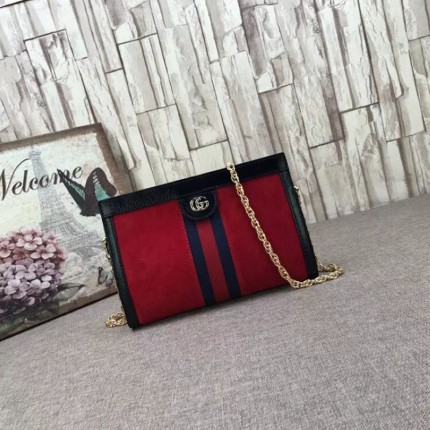 Gucci Ophidia small shoulder bag red suede 503877