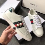 Gucci Ace studded leather sneaker white 431887