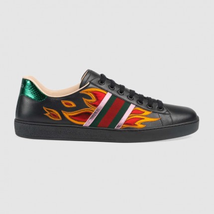 Gucci Ace sneaker with flames black 440724