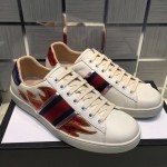 Gucci Ace sneaker with flames white 440724