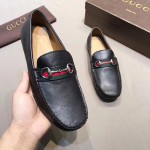 Gucci Leather driver with Web black 450892