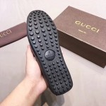 Gucci Leather driver with Web black 450892