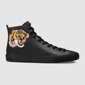 Gucci Leather high-top with tiger sneaker 451621