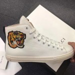 Gucci Leather high-top with tiger white 478337