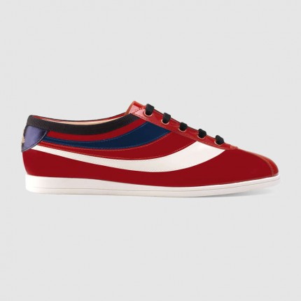 Gucci Falacer patent leather sneaker with Web 483267