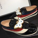 Gucci Falacer patent leather sneaker with Web 493687