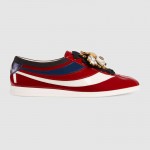 Gucci Falacer patent leather sneaker with Web 493692