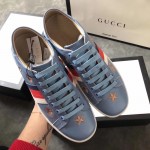 Gucci Ace sneaker with bees and stars blue 497125