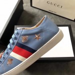 Gucci Ace sneaker with bees and stars blue 497125