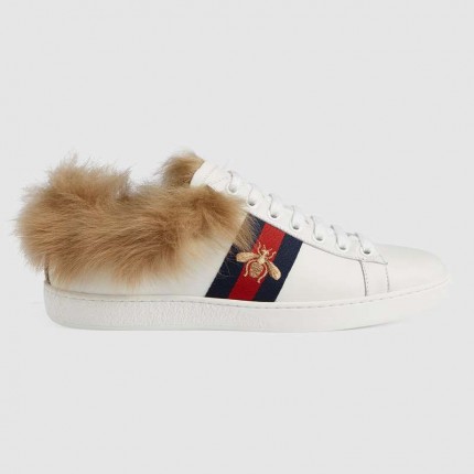 Gucci Ace sneaker with wool white 498199