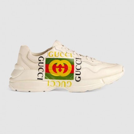 Gucci rhyton gucci logo leather sneaker 500878