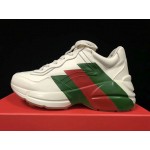 Gucci Rhyton Web print leather sneaker white 523535