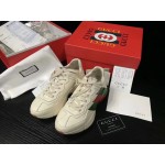 Gucci Rhyton Web print leather sneaker white 523535