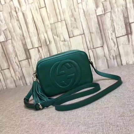 Gucci Soho leather disco bag dark green 308364