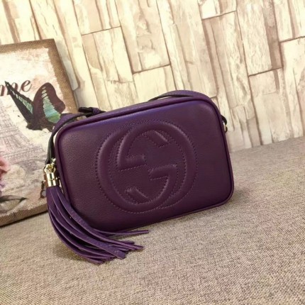 Gucci Soho leather disco bag dark purple 308364