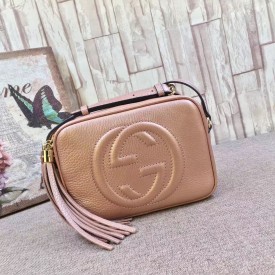 Gucci Soho leather disco bag gold-pink 308364