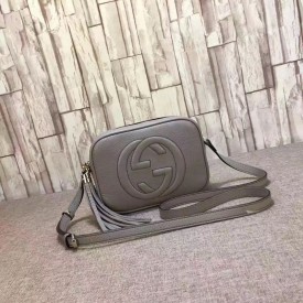 Gucci Soho leather disco bag light grey 308364