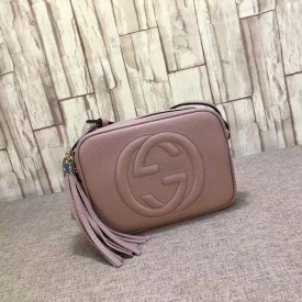 Gucci Soho leather disco bag nude 308364