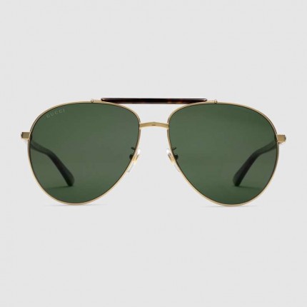 Gucci aviator metal sunglasses 461665 tortoiseshell