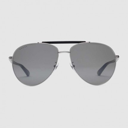 Gucci aviator metal sunglasses 461665 black