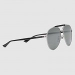 Gucci aviator metal sunglasses 461665 black