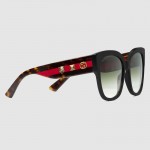 Gucci square frame acetate sunglasses with web 461683 Black