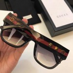 Gucci square frame acetate sunglasses with web 461683 Black