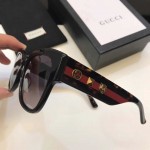 Gucci square frame acetate sunglasses with web 461683 Black