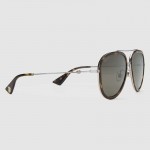 Gucci Aviator Metal Sunglasses 461704-1213 Tortoiseshell