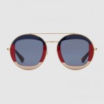 Gucci Round-frame metal sunglasses 470457-8040