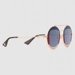 Gucci Round-frame metal sunglasses 470457-8040