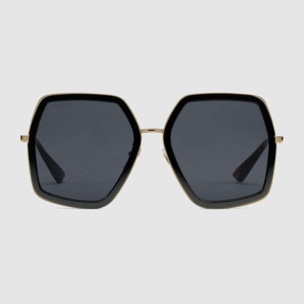 Gucci Oversize square-frame metal sunglasses 470458-1801