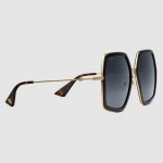 Gucci Oversize square-frame metal sunglasses 470458-1801