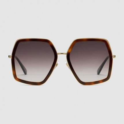 Gucci Oversize square-frame metal sunglasses 470458-2802  Tortoiseshell